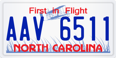 NC license plate AAV6511