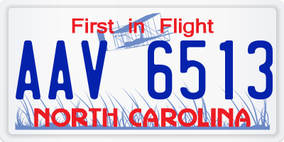 NC license plate AAV6513