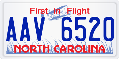 NC license plate AAV6520