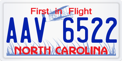 NC license plate AAV6522