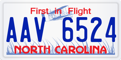 NC license plate AAV6524