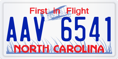 NC license plate AAV6541