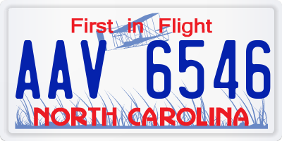 NC license plate AAV6546