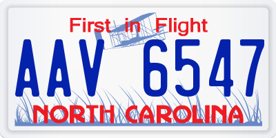 NC license plate AAV6547