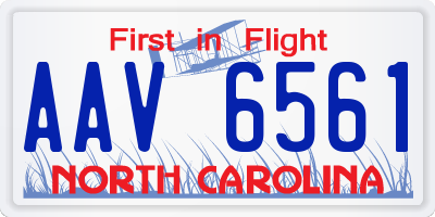 NC license plate AAV6561
