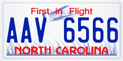 NC license plate AAV6566