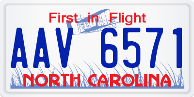 NC license plate AAV6571