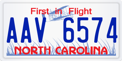 NC license plate AAV6574
