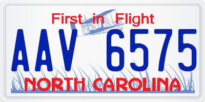 NC license plate AAV6575