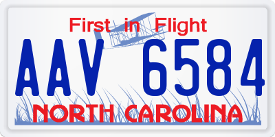 NC license plate AAV6584