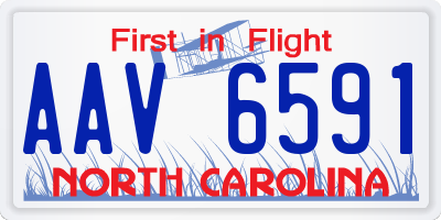 NC license plate AAV6591