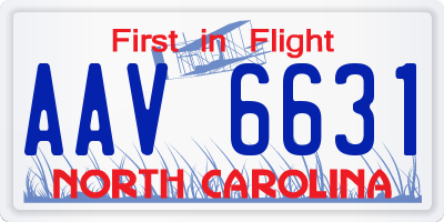 NC license plate AAV6631