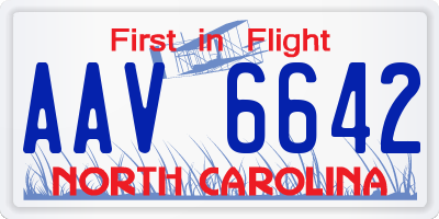 NC license plate AAV6642