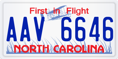 NC license plate AAV6646