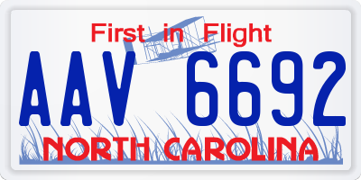 NC license plate AAV6692