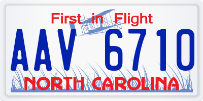 NC license plate AAV6710