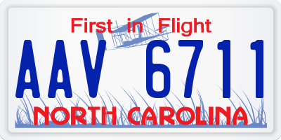 NC license plate AAV6711