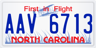 NC license plate AAV6713