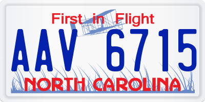 NC license plate AAV6715