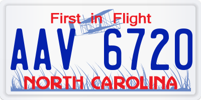 NC license plate AAV6720