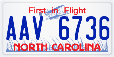 NC license plate AAV6736
