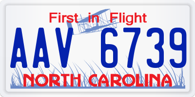 NC license plate AAV6739