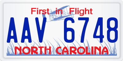 NC license plate AAV6748