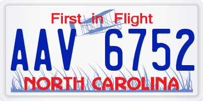 NC license plate AAV6752