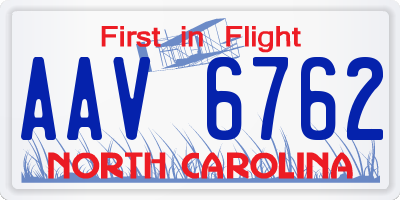 NC license plate AAV6762