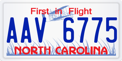 NC license plate AAV6775