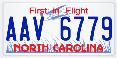 NC license plate AAV6779