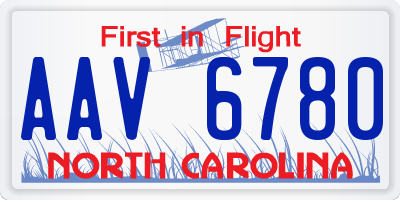 NC license plate AAV6780