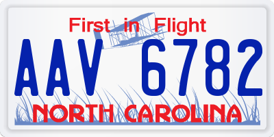 NC license plate AAV6782