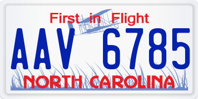 NC license plate AAV6785