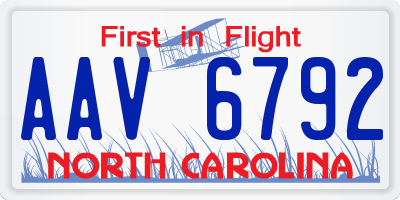 NC license plate AAV6792