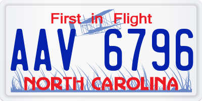 NC license plate AAV6796