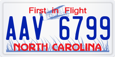 NC license plate AAV6799