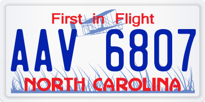 NC license plate AAV6807