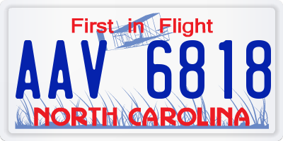 NC license plate AAV6818