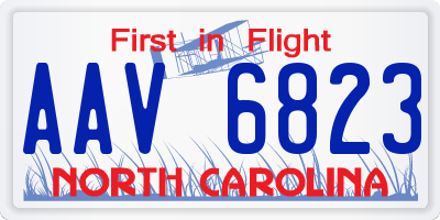 NC license plate AAV6823