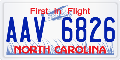 NC license plate AAV6826