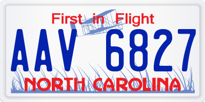 NC license plate AAV6827