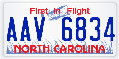 NC license plate AAV6834