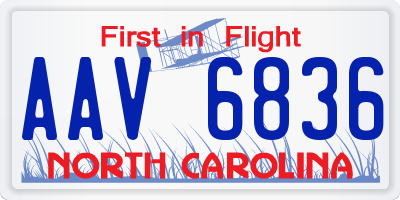 NC license plate AAV6836