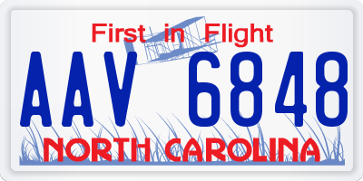 NC license plate AAV6848
