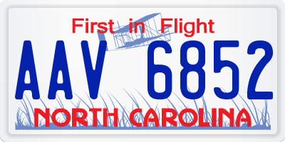 NC license plate AAV6852