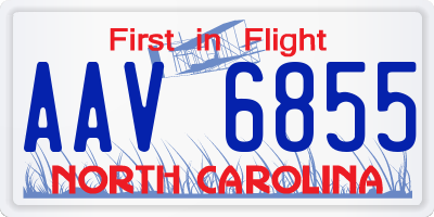 NC license plate AAV6855