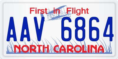NC license plate AAV6864