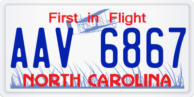 NC license plate AAV6867