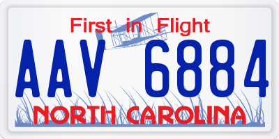 NC license plate AAV6884